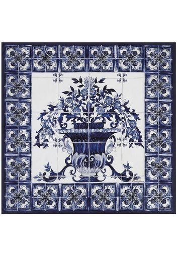 Dolce & Gabbana Majolica foulard twill scarf - Blue