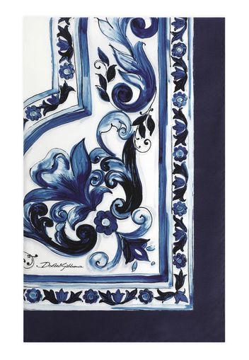 Dolce & Gabbana Majolica twill scarf - Blue