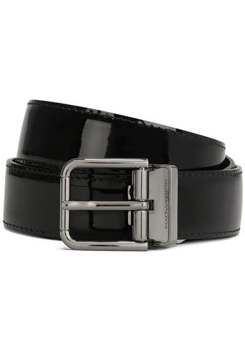 Dolce & Gabbana engraved-logo buckle-fastening belt - Black