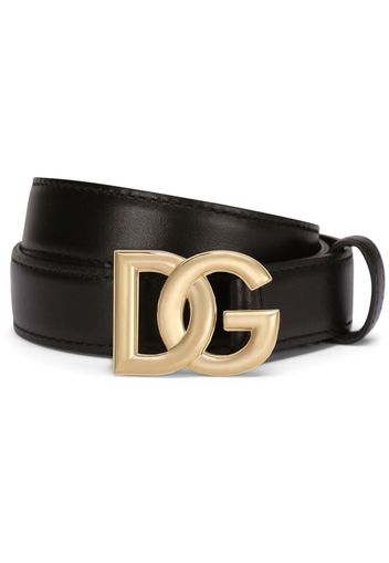 Dolce & Gabbana Cintura in pelle di vitello con logo DG - Black