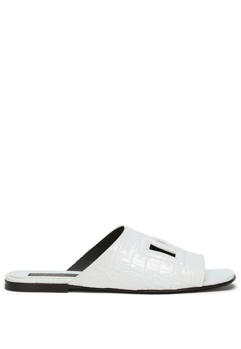 Dolce & Gabbana embossed-logo open-toe sandals - White