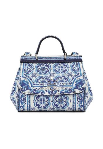 Dolce & Gabbana Kids Sicily tile-print crossbody bag - Blue