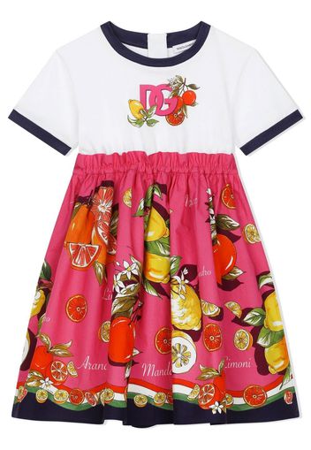 Dolce & Gabbana Kids logo-print short-sleeve dress - White