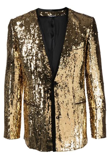 Dolce & Gabbana sequin-embellished single-breasted blazer - Gold