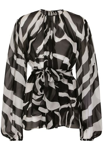 Dolce & Gabbana zebra print silk-chiffon blouse - Black