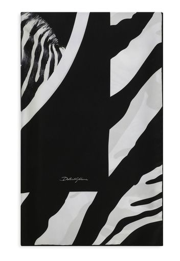 Dolce & Gabbana zebra-print silk scarf - Black