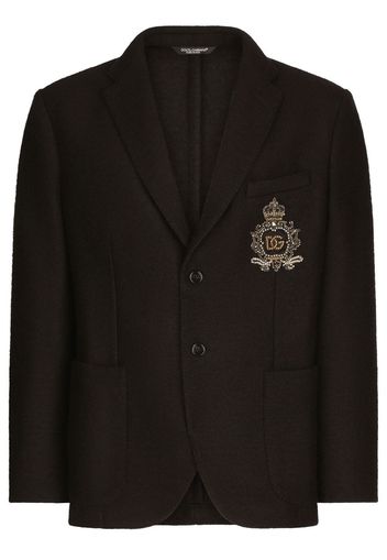 Dolce & Gabbana embroidered logo-crest blazer - Black