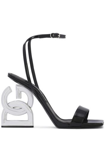 Dolce & Gabbana logo-sculpted heel sandals - Black