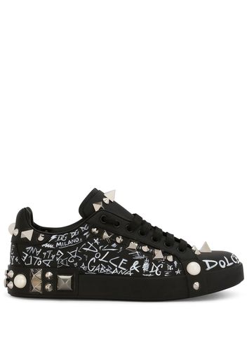 Dolce & Gabbana Portofino spike-stud low-top sneakers - Black