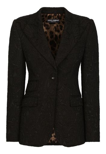 DOLCE & GABBANA brocade-pattern single-breasted blazer - Black