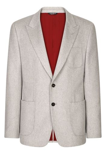 Dolce & Gabbana cashmere-silk single-breasted blazer - Grey