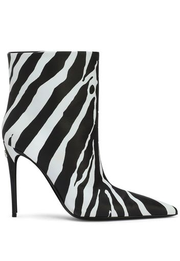 Dolce & Gabbana zebra-print ankle boots - Black