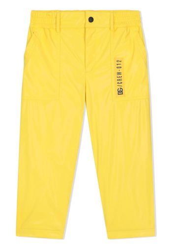 Dolce & Gabbana Kids coated-nylon worker trousers - Yellow