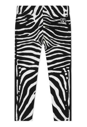 Dolce & Gabbana Kids zebra-print jersey-knit leggings - White