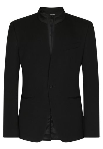 Dolce & Gabbana virgin wool collarless blazer - Black