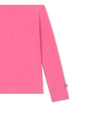 Dolce & Gabbana Kids zip-up mock neck sweater - Pink