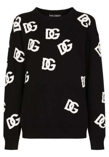 Dolce & Gabbana intarsia-knit cashmere jumper - Black