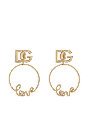 Dolce & Gabbana DG-logo clip-on hoop earrings - Gold