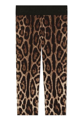 Dolce & Gabbana Kids leopard-print leggings - Brown