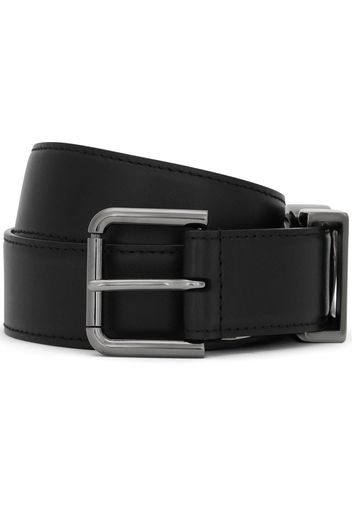 Dolce & Gabbana logo-plaque leather belt - Black