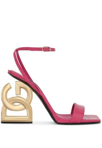 Dolce & Gabbana DG heel 105mm leather sandals - Pink