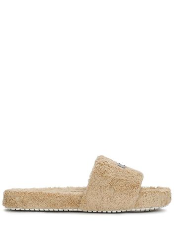 Dolce & Gabbana logo-plaque detail slippers - Neutrals