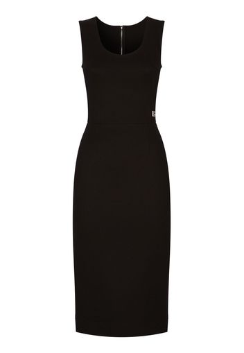 Dolce & Gabbana logo plaque-detail midi dress - Black