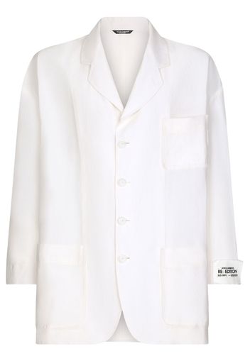 Dolce & Gabbana logo-patch single-breasted blazer - White