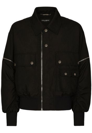 Dolce & Gabbana patch-pocket bomber jacket - Black