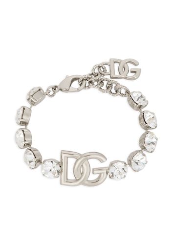 Dolce & Gabbana logo crystal-embellished bracelet - Silver