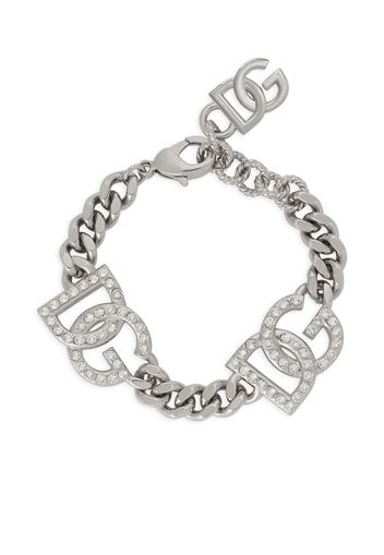 Dolce & Gabbana logo-plaque cable-link bracelet - Silver