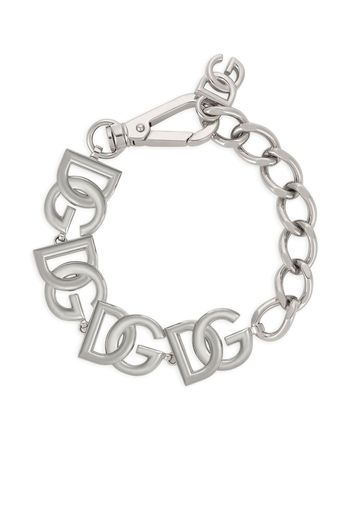 Dolce & Gabbana DG logo-plaque chain-link bracelet - Silver