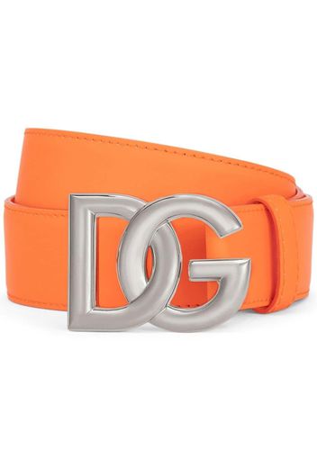 Dolce & Gabbana logo-buckle leather belt - Orange