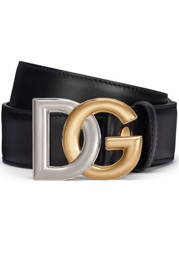 Dolce & Gabbana logo-buckle leather belt - Black