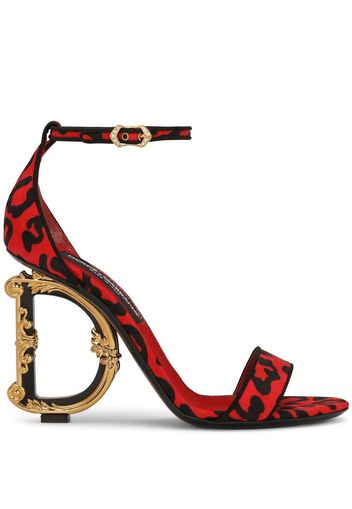 Dolce & Gabbana logo-detail leopard-print sandals - Red