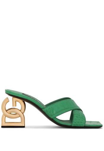 Dolce & Gabbana crocodile-embossed mules - Green