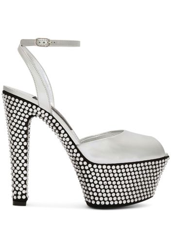 Dolce & Gabbana rhinestone-embellished platform sandals - Silver