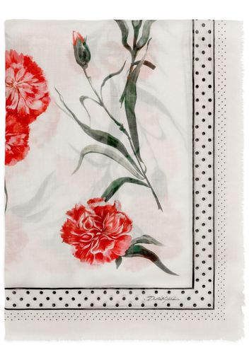 Dolce & Gabbana floral-print silk scarf - White