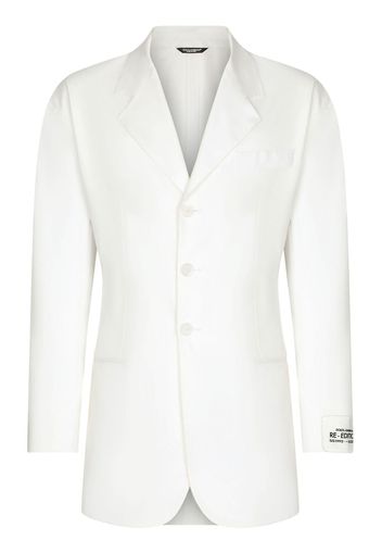 Dolce & Gabbana logo-patch button-up blazer - White