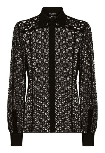 Dolce & Gabbana lace long-sleeved shirt - Black