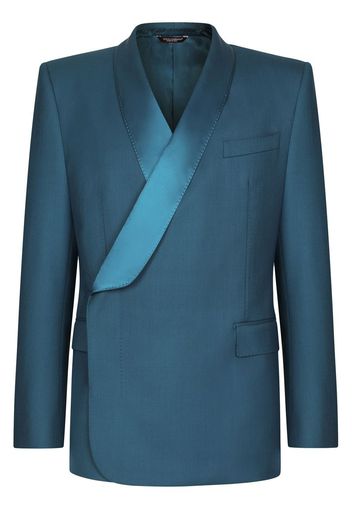 Dolce & Gabbana contrast shawl-lapels blazer - Blue