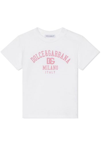 Dolce & Gabbana Kids logo-print cotton T-shirt - White