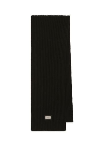 Dolce & Gabbana Kids logo-embellished wool scarf - Black