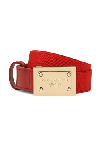 Dolce & Gabbana Kids engraved-logo buckle fastening belt - Red