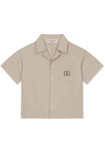 Dolce & Gabbana Kids logo-embroidered shirt - Neutrals