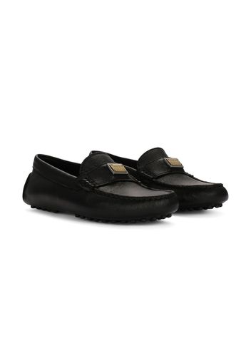 Dolce & Gabbana Kids logo-plaque loafers - Black