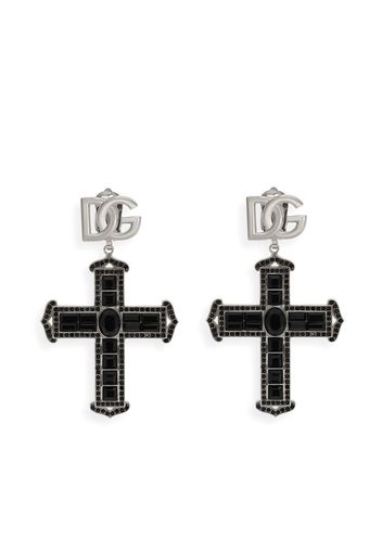 Dolce & Gabbana DG cross pendant earrings - Silver