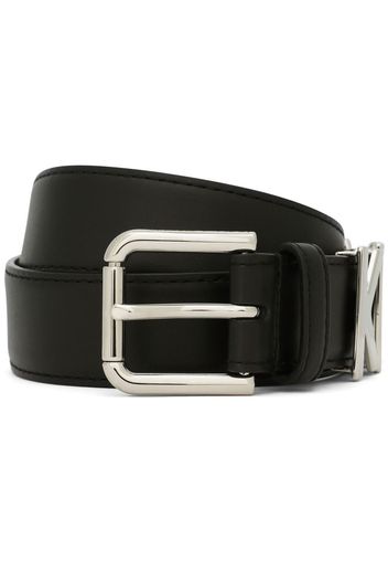 Dolce & Gabbana logo-plaque detail buckle belt - Black