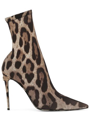 Dolce & Gabbana KIM DOLCE&GABBANA leopard-print ankle boots - Brown