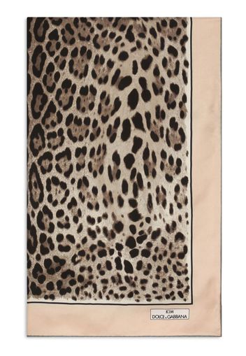 Dolce & Gabbana leopard-print silk scarf - Neutrals